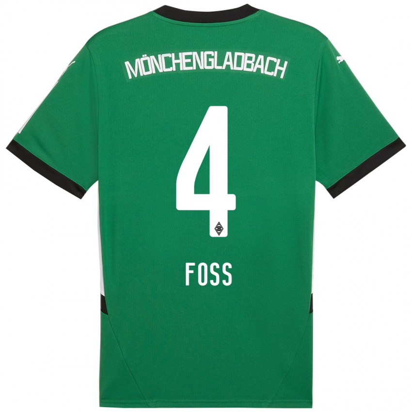 Kinder Jonathan Foss #4 Grün Weiß Auswärtstrikot Trikot 2024/25 T-Shirt