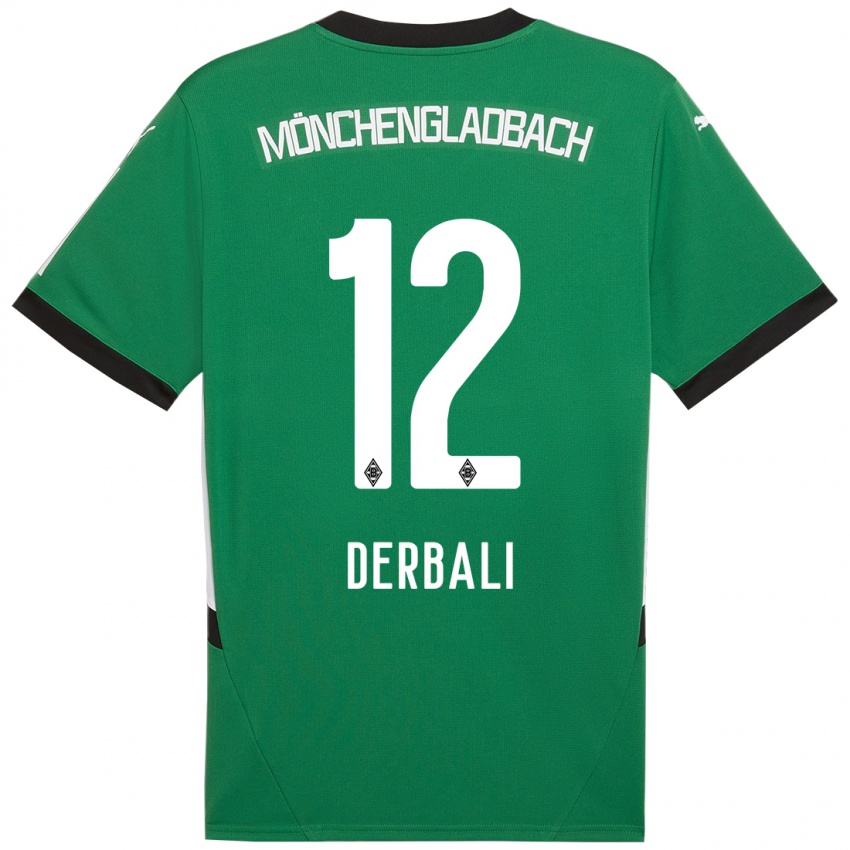 Kinder Louisa Derbali #12 Grün Weiß Auswärtstrikot Trikot 2024/25 T-Shirt