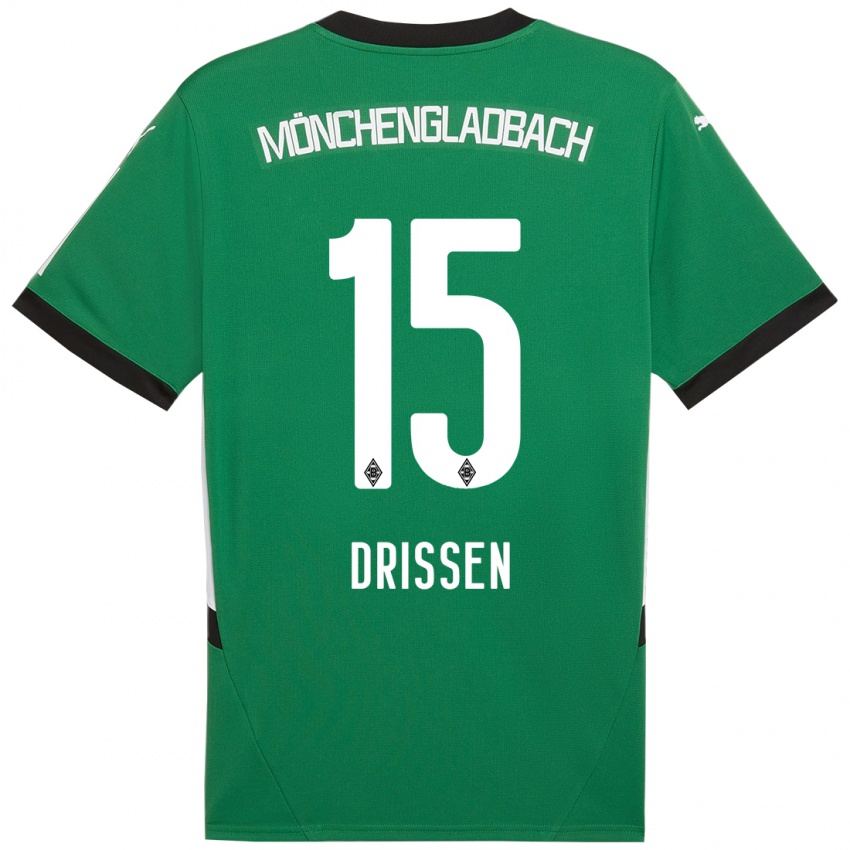 Kinder Sam Drissen #15 Grün Weiß Auswärtstrikot Trikot 2024/25 T-Shirt