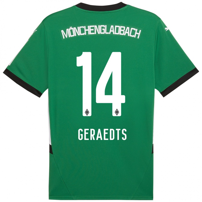 Kinder Kelsey Geraedts #14 Grün Weiß Auswärtstrikot Trikot 2024/25 T-Shirt