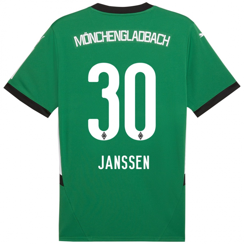 Kinder Annalena Janssen #30 Grün Weiß Auswärtstrikot Trikot 2024/25 T-Shirt