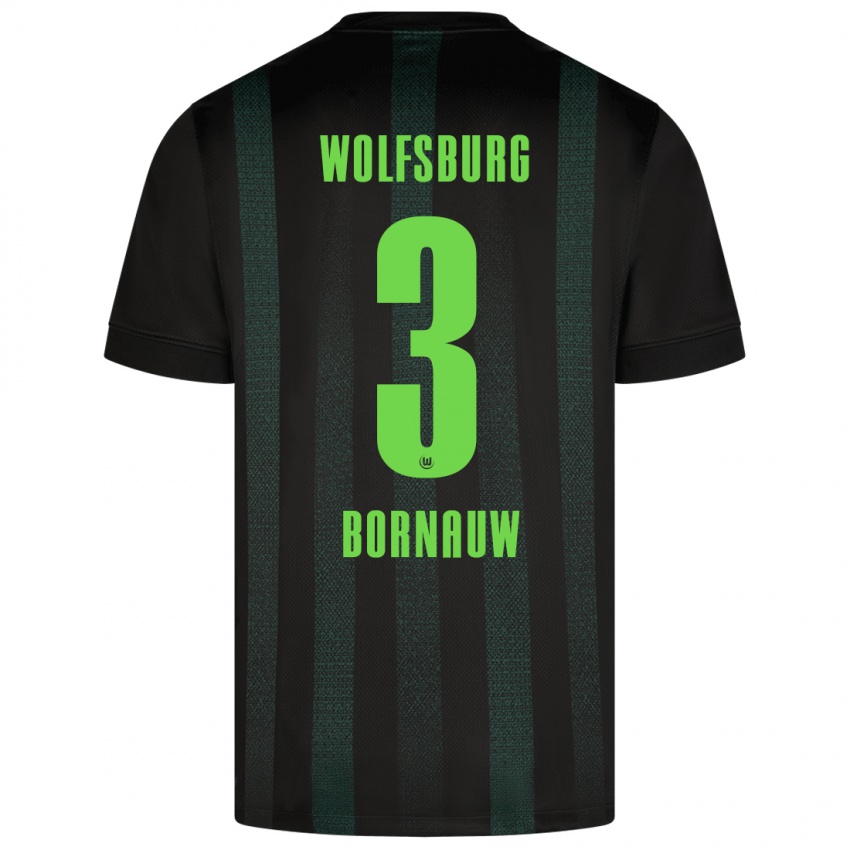 Kinder Sebastiaan Bornauw #3 Dunkelgrün Auswärtstrikot Trikot 2024/25 T-Shirt