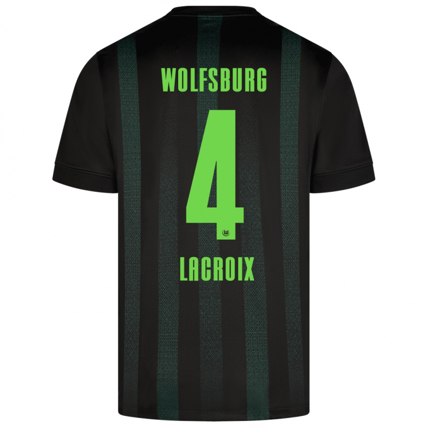 Kinder Maxence Lacroix #4 Dunkelgrün Auswärtstrikot Trikot 2024/25 T-Shirt