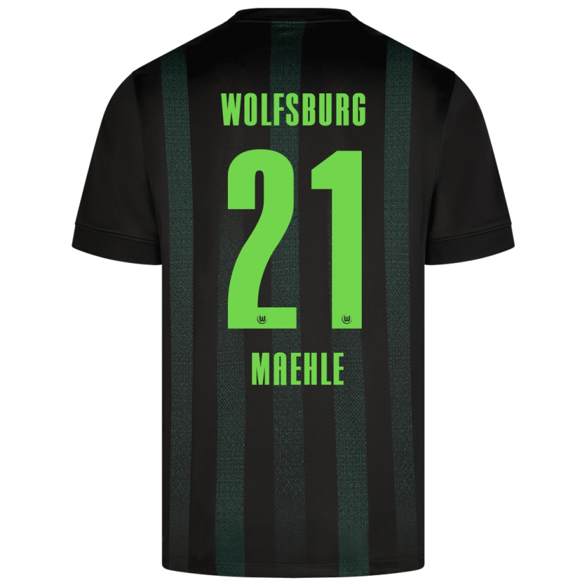 Kinder Joakim Maehle #21 Dunkelgrün Auswärtstrikot Trikot 2024/25 T-Shirt