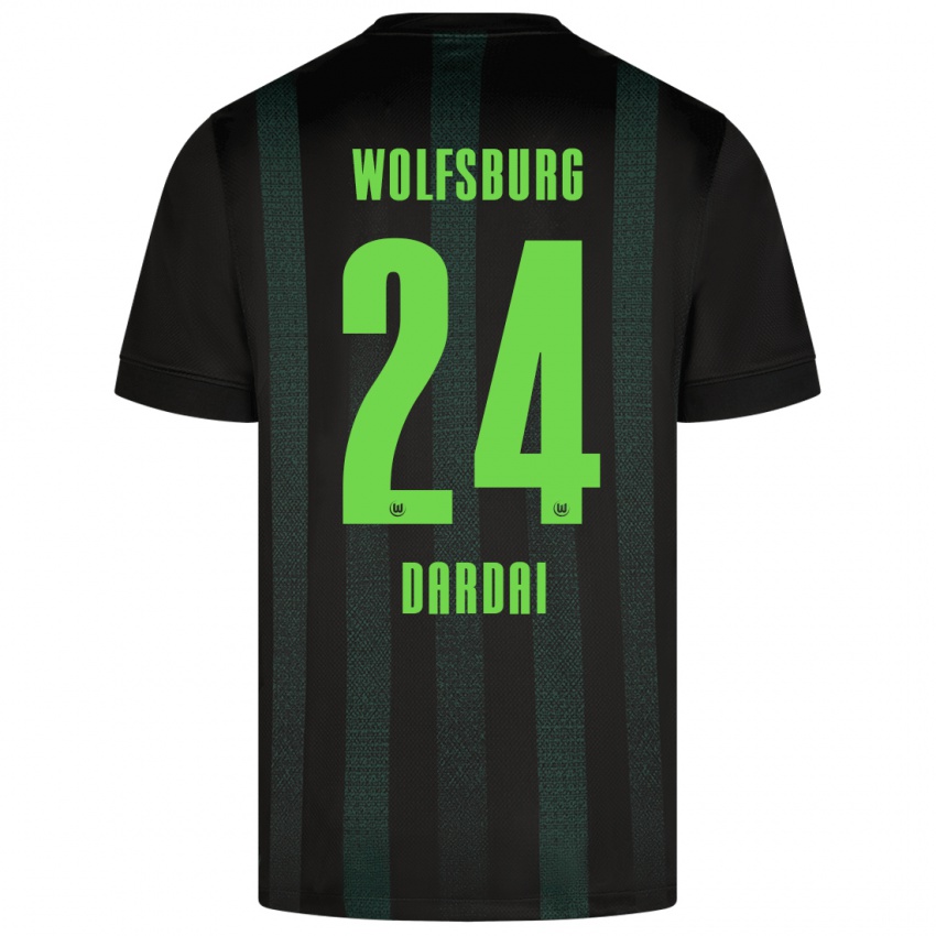 Kinder Bence Dárdai #24 Dunkelgrün Auswärtstrikot Trikot 2024/25 T-Shirt