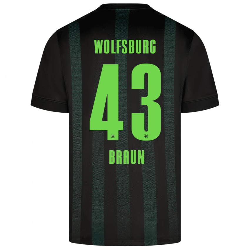 Kinder Manuel Braun #43 Dunkelgrün Auswärtstrikot Trikot 2024/25 T-Shirt