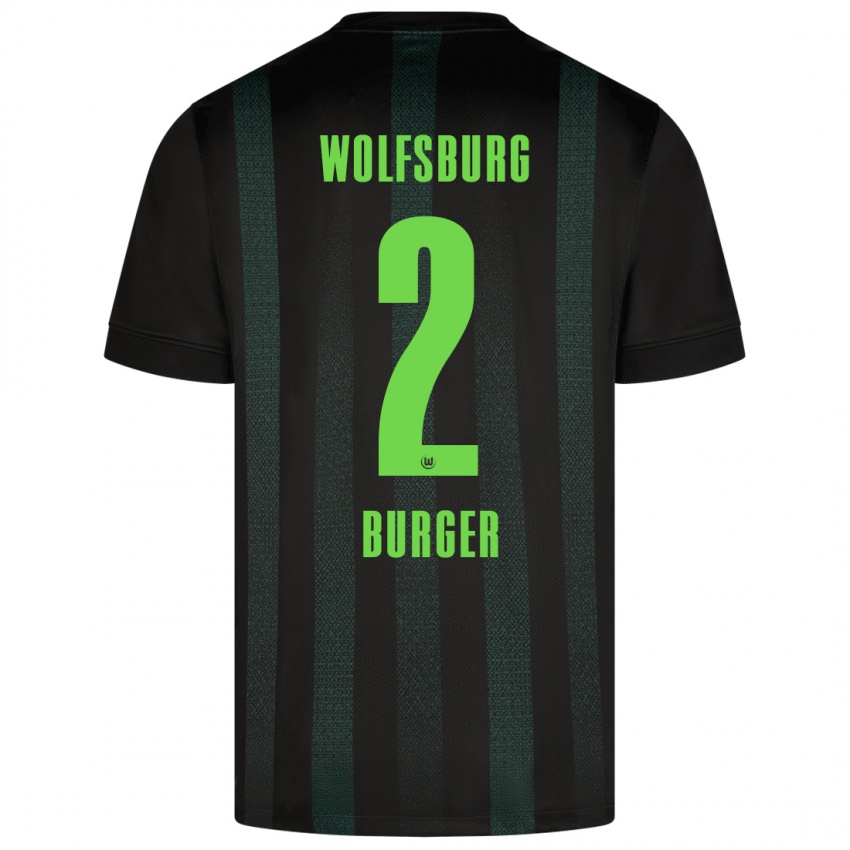 Kinder Jan Bürger #2 Dunkelgrün Auswärtstrikot Trikot 2024/25 T-Shirt