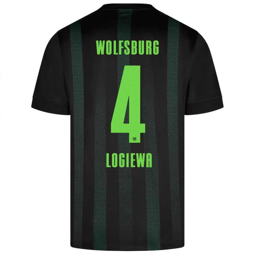 Kinder Luca Logiewa #4 Dunkelgrün Auswärtstrikot Trikot 2024/25 T-Shirt