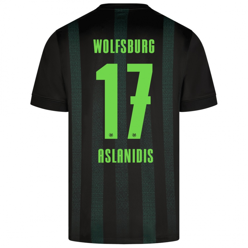 Kinder Elijas Aslanidis #17 Dunkelgrün Auswärtstrikot Trikot 2024/25 T-Shirt