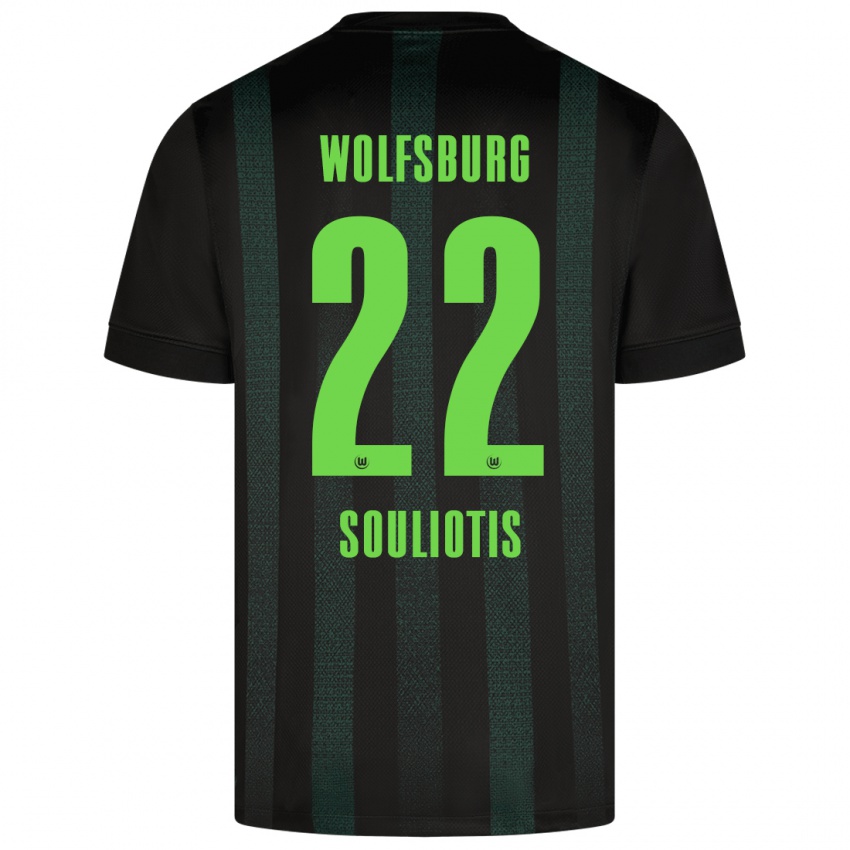 Kinder Spyridon Souliotis #22 Dunkelgrün Auswärtstrikot Trikot 2024/25 T-Shirt