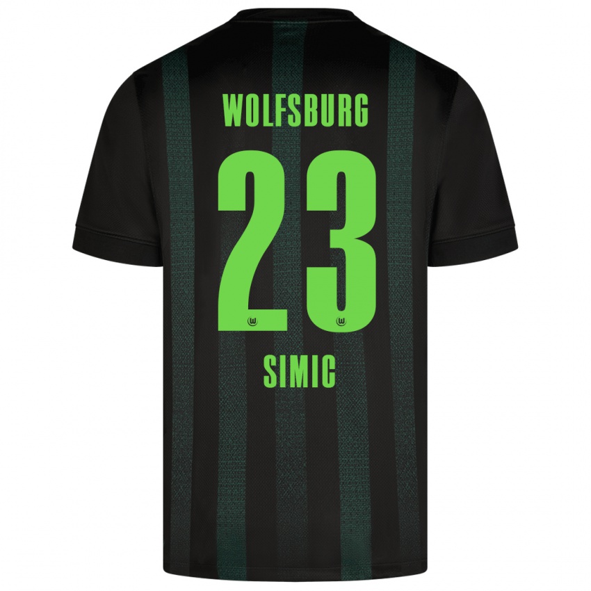 Kinder Karlo Simic #23 Dunkelgrün Auswärtstrikot Trikot 2024/25 T-Shirt