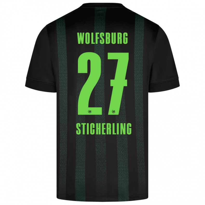 Kinder Carl-Anton Sticherling #27 Dunkelgrün Auswärtstrikot Trikot 2024/25 T-Shirt