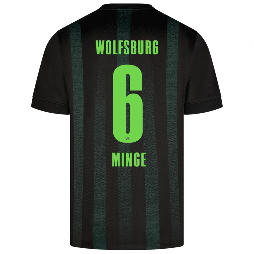 Kinder Janina Minge #6 Dunkelgrün Auswärtstrikot Trikot 2024/25 T-Shirt