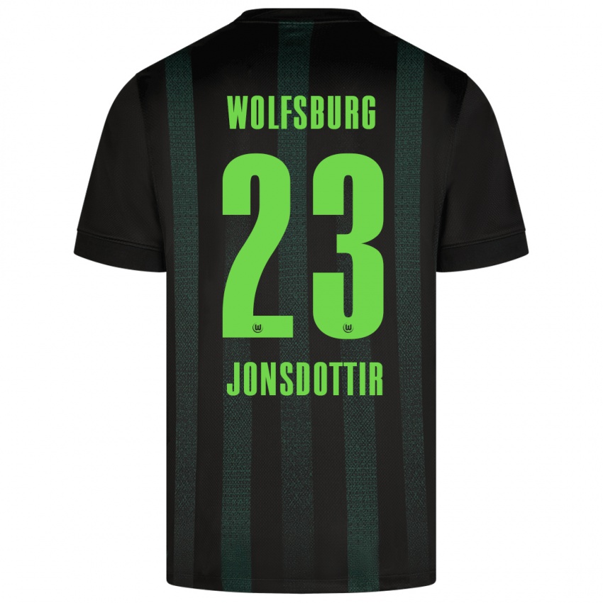 Kinder Sveindís Jane Jónsdóttir #23 Dunkelgrün Auswärtstrikot Trikot 2024/25 T-Shirt