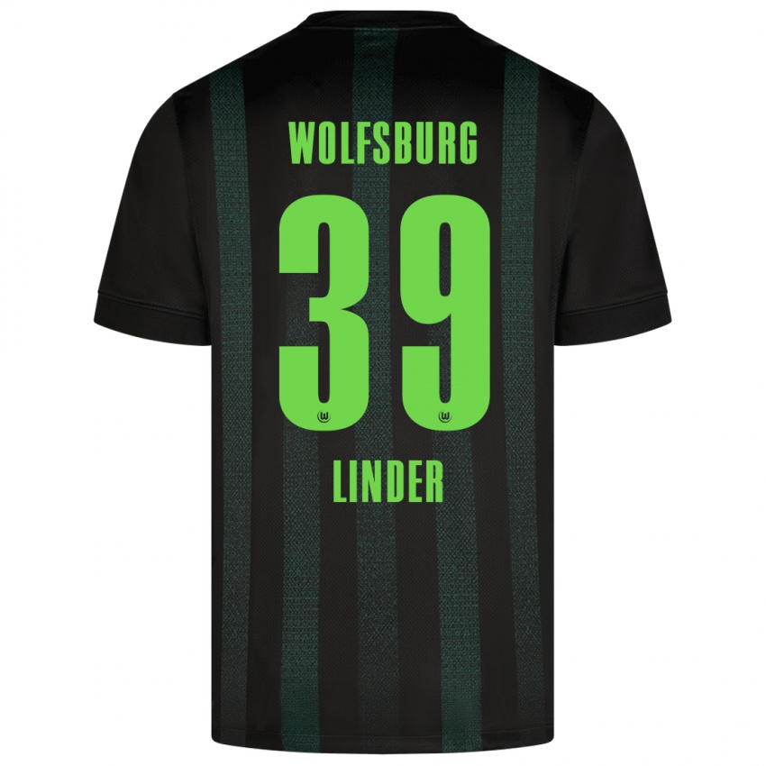 Kinder Sarai Linder #39 Dunkelgrün Auswärtstrikot Trikot 2024/25 T-Shirt