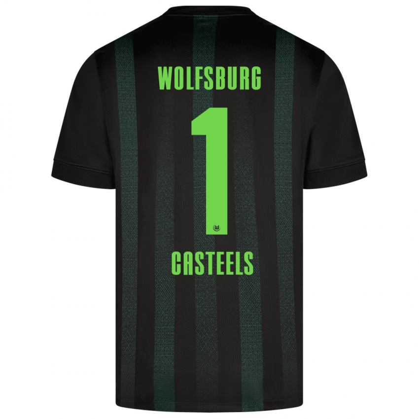 Kinder Koen Casteels #1 Dunkelgrün Auswärtstrikot Trikot 2024/25 T-Shirt