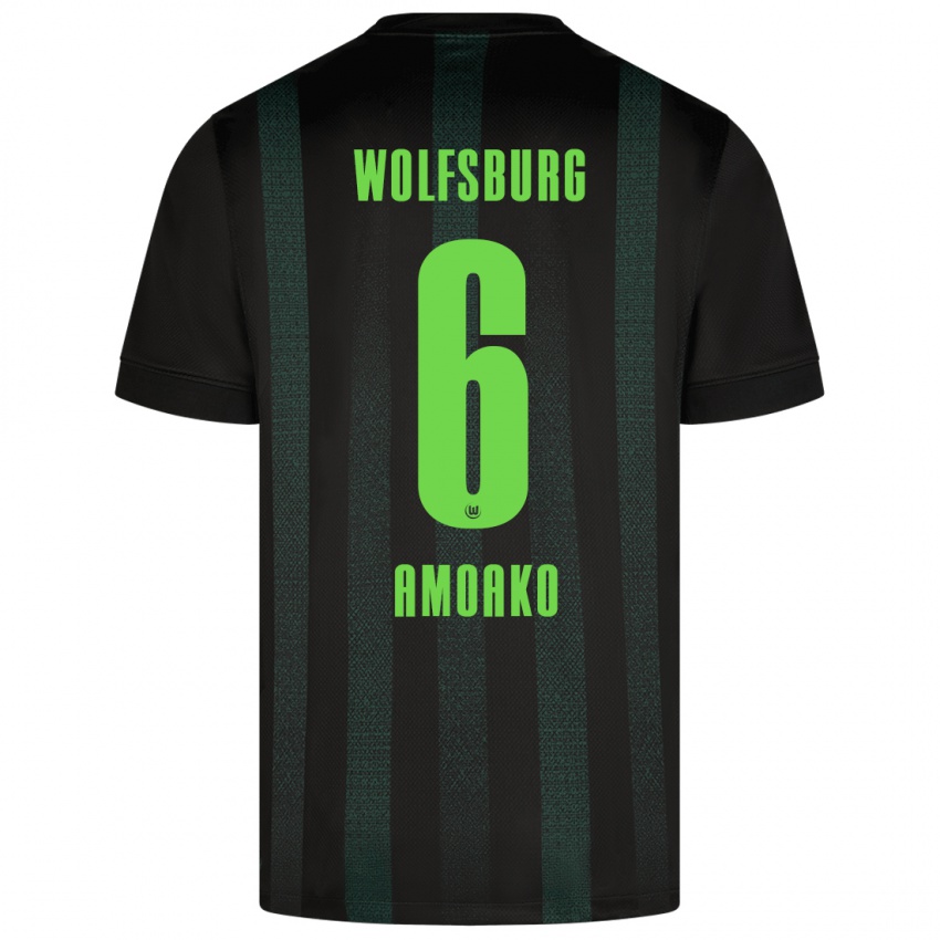 Kinder Kofi Jeremy Amoako #6 Dunkelgrün Auswärtstrikot Trikot 2024/25 T-Shirt