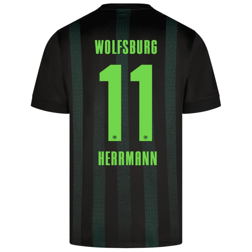 Kinder Max Herrmann #11 Dunkelgrün Auswärtstrikot Trikot 2024/25 T-Shirt