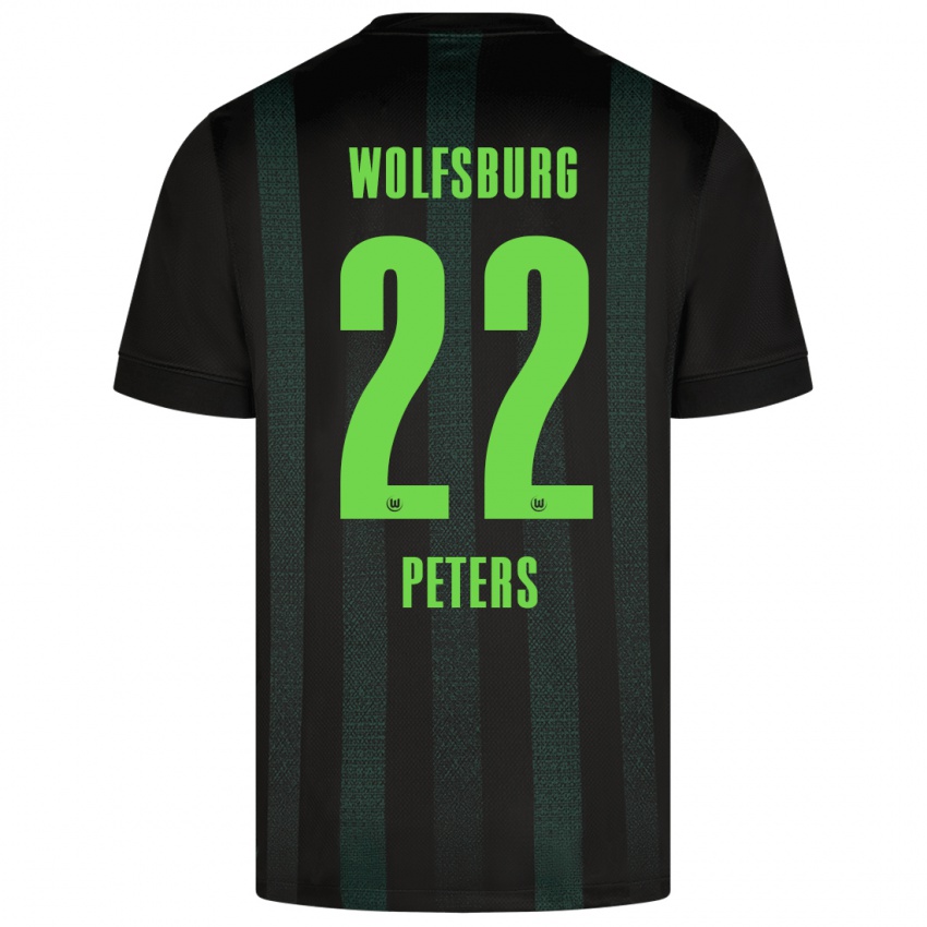 Kinder Laurin Peters #22 Dunkelgrün Auswärtstrikot Trikot 2024/25 T-Shirt