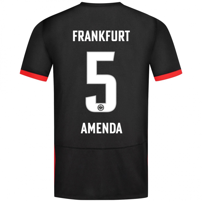 Kinder Aurèle Amenda #5 Schwarz Auswärtstrikot Trikot 2024/25 T-Shirt