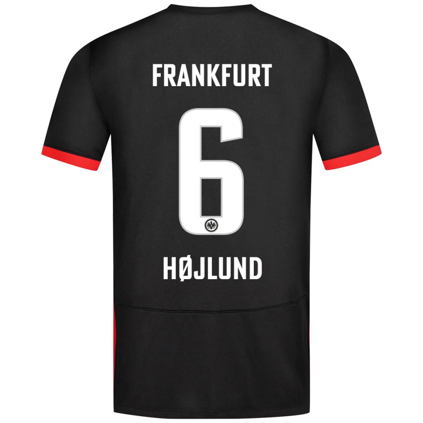 Kinder Oscar Højlund #6 Schwarz Auswärtstrikot Trikot 2024/25 T-Shirt