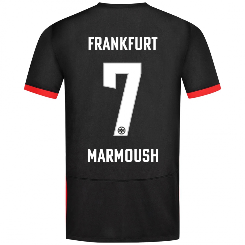 Kinder Omar Marmoush #7 Schwarz Auswärtstrikot Trikot 2024/25 T-Shirt