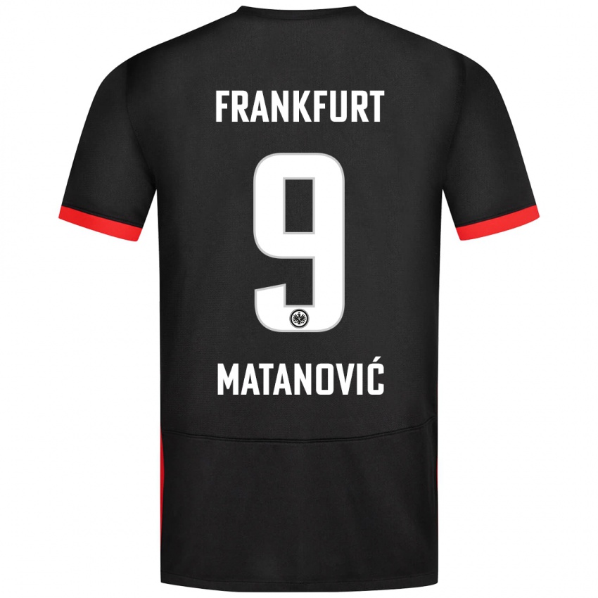 Kinder Igor Matanovic #9 Schwarz Auswärtstrikot Trikot 2024/25 T-Shirt