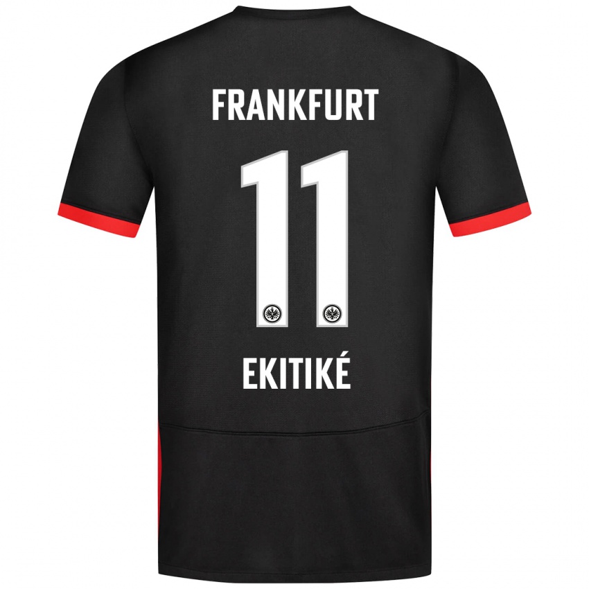 Kinder Hugo Ekitike #11 Schwarz Auswärtstrikot Trikot 2024/25 T-Shirt