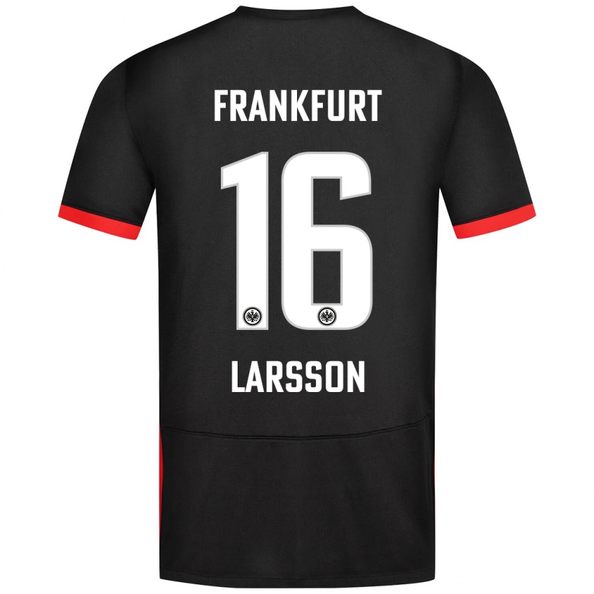 Kinder Hugo Larsson #16 Schwarz Auswärtstrikot Trikot 2024/25 T-Shirt