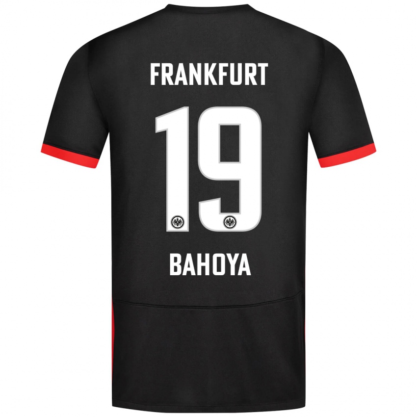 Kinder Jean-Mattéo Bahoya #19 Schwarz Auswärtstrikot Trikot 2024/25 T-Shirt