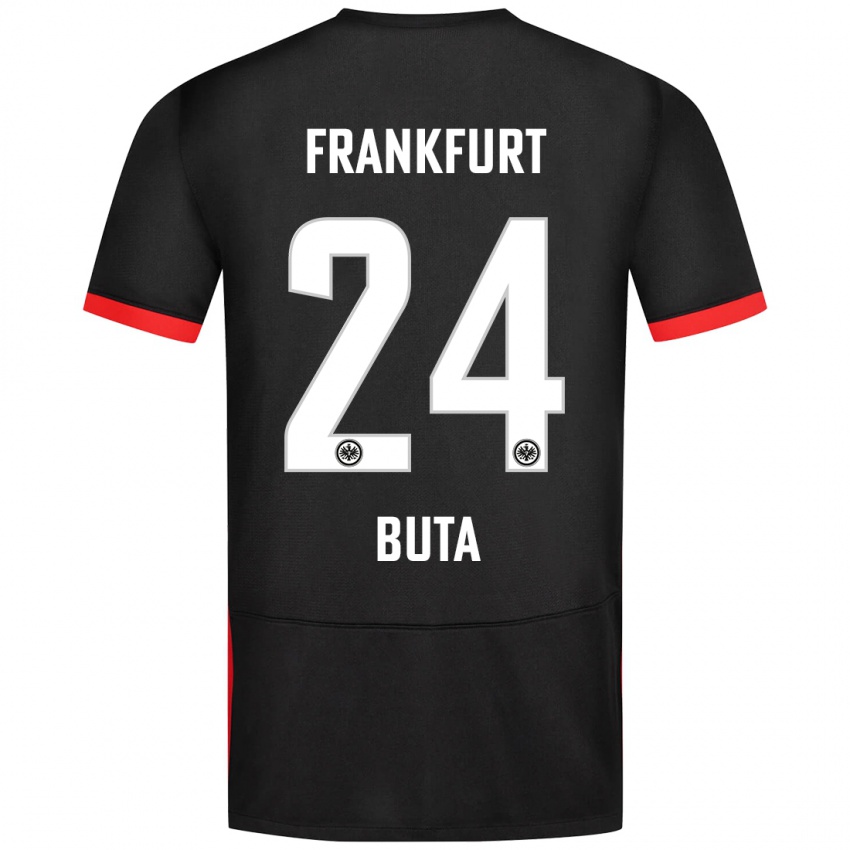 Kinder Aurélio Buta #24 Schwarz Auswärtstrikot Trikot 2024/25 T-Shirt