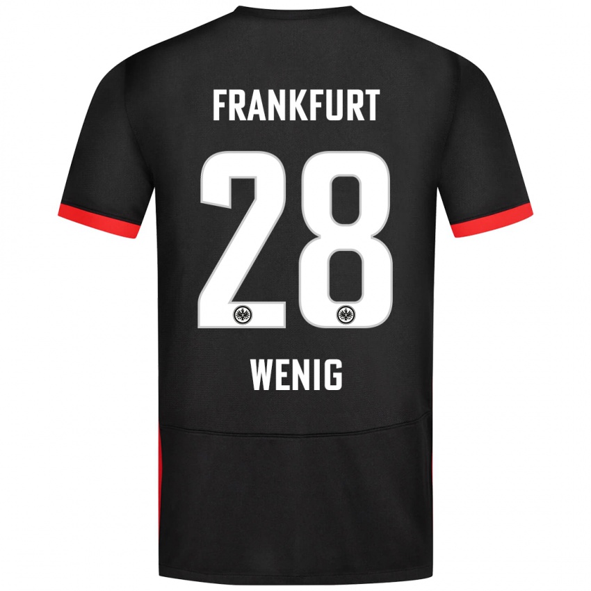 Kinder Marcel Wenig #28 Schwarz Auswärtstrikot Trikot 2024/25 T-Shirt