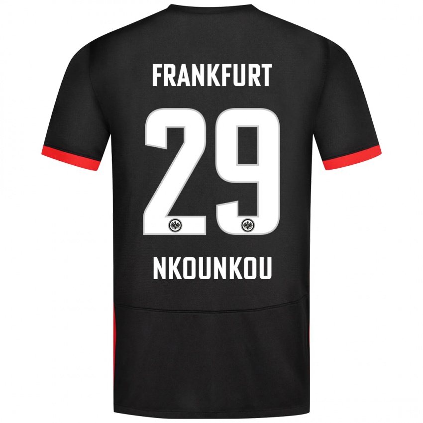 Kinder Niels Nkounkou #29 Schwarz Auswärtstrikot Trikot 2024/25 T-Shirt