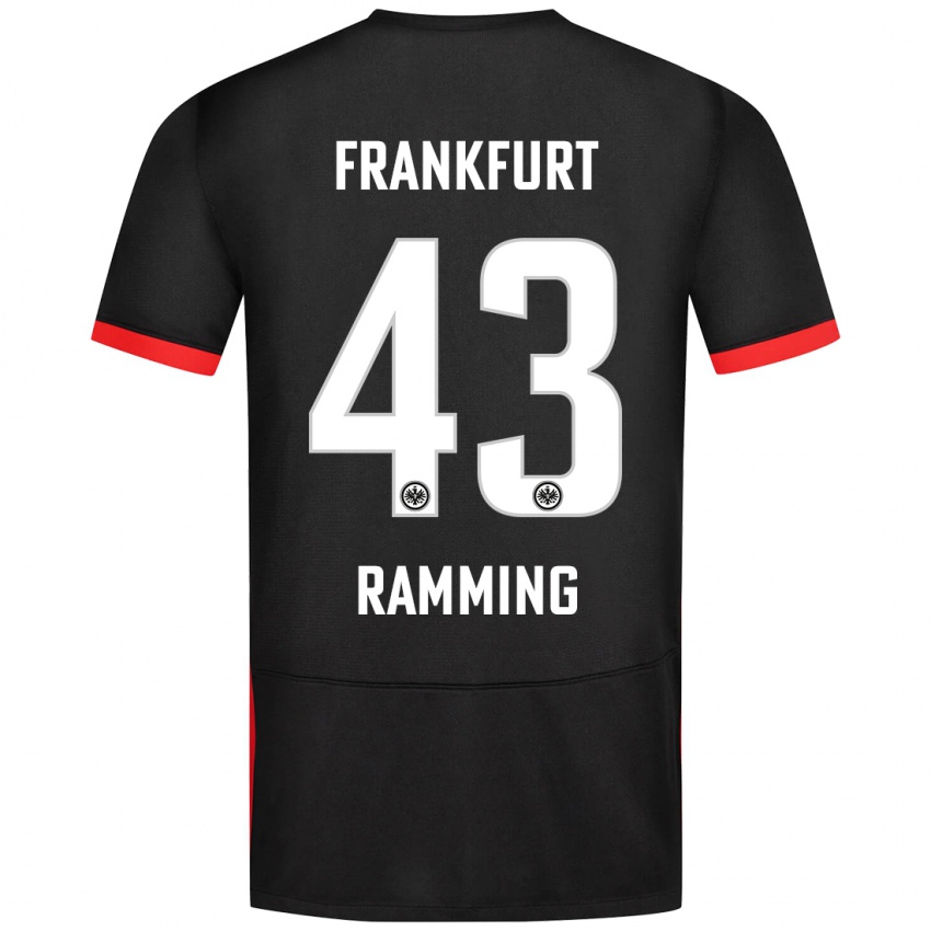 Kinder Nils Ramming #43 Schwarz Auswärtstrikot Trikot 2024/25 T-Shirt