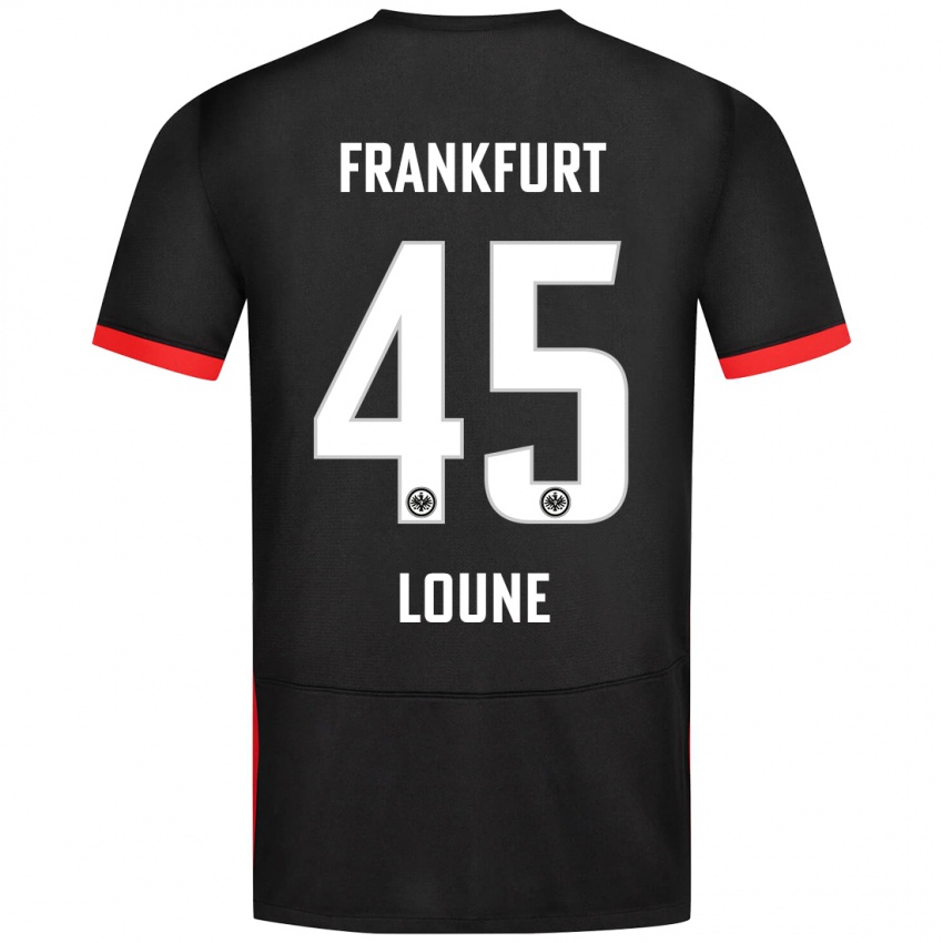 Kinder Mehdi Loune #45 Schwarz Auswärtstrikot Trikot 2024/25 T-Shirt