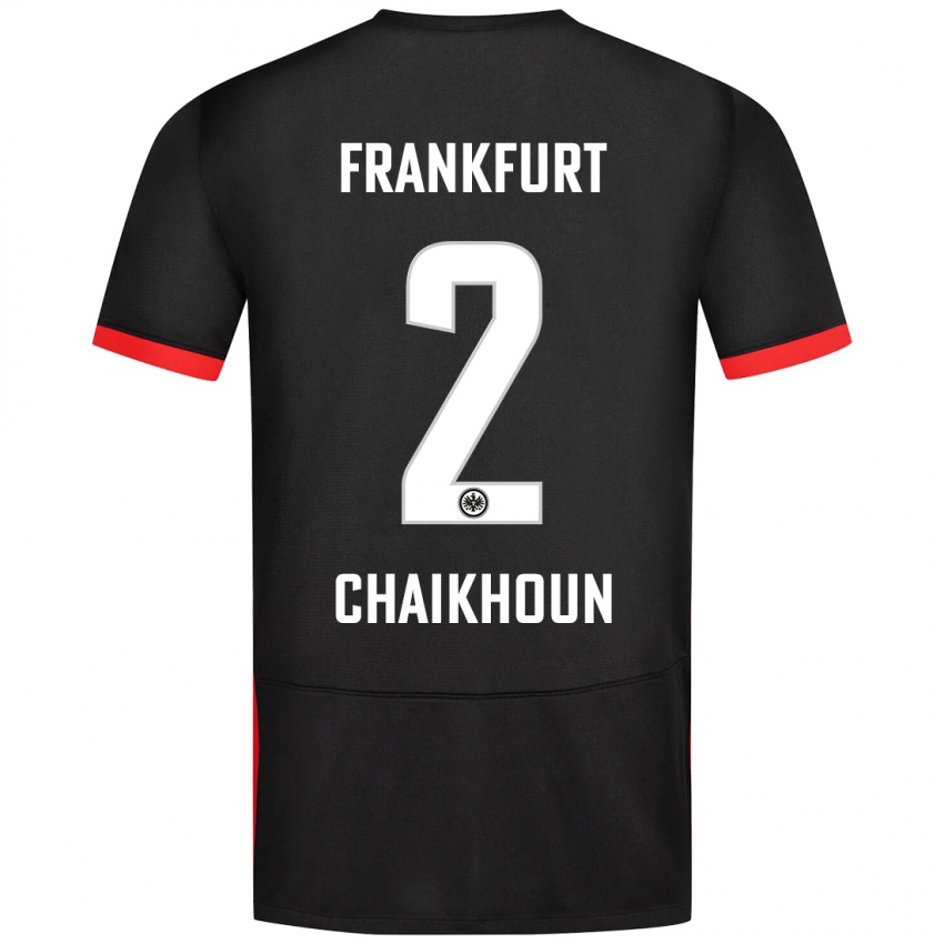 Kinder Ayoub Chaikhoun #2 Schwarz Auswärtstrikot Trikot 2024/25 T-Shirt