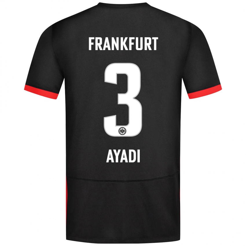 Kinder Akram Ayadi #3 Schwarz Auswärtstrikot Trikot 2024/25 T-Shirt