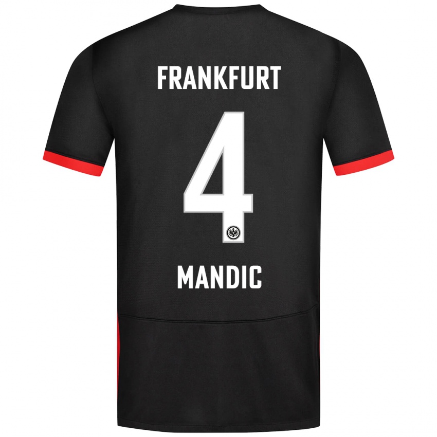 Kinder Kristian Mandic #4 Schwarz Auswärtstrikot Trikot 2024/25 T-Shirt