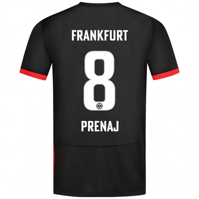 Kinder Christian Prenaj #8 Schwarz Auswärtstrikot Trikot 2024/25 T-Shirt