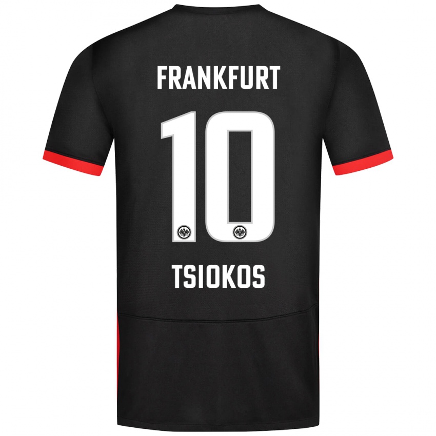 Kinder Leonidas Ilias Tsiokos #10 Schwarz Auswärtstrikot Trikot 2024/25 T-Shirt