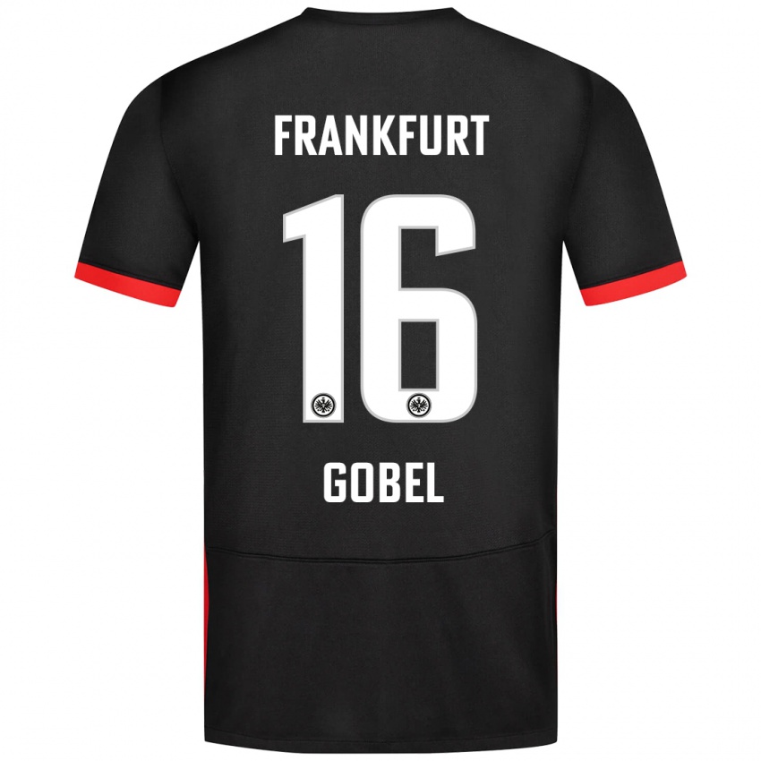 Kinder Marlon Göbel #16 Schwarz Auswärtstrikot Trikot 2024/25 T-Shirt