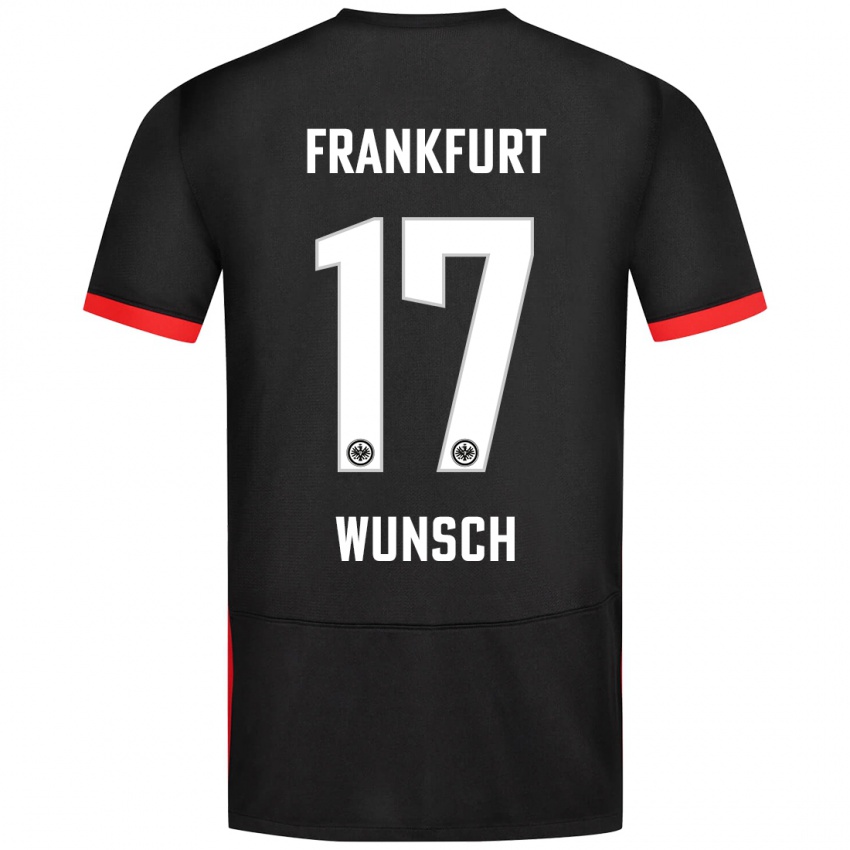 Kinder Paul Wünsch #17 Schwarz Auswärtstrikot Trikot 2024/25 T-Shirt