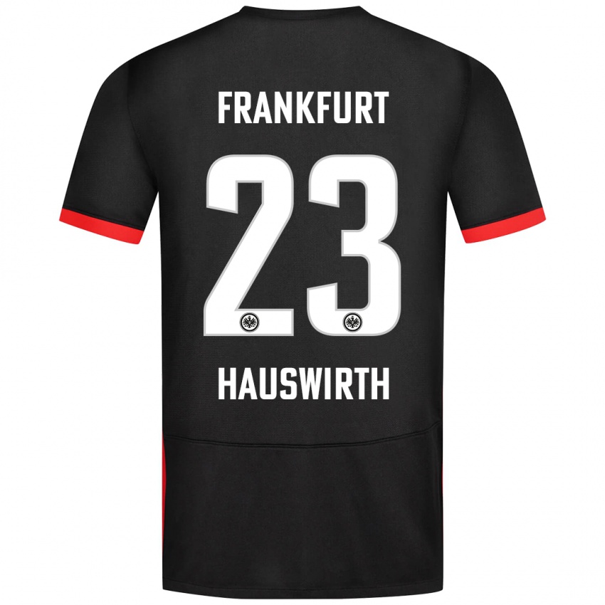 Kinder Max Hauswirth #23 Schwarz Auswärtstrikot Trikot 2024/25 T-Shirt