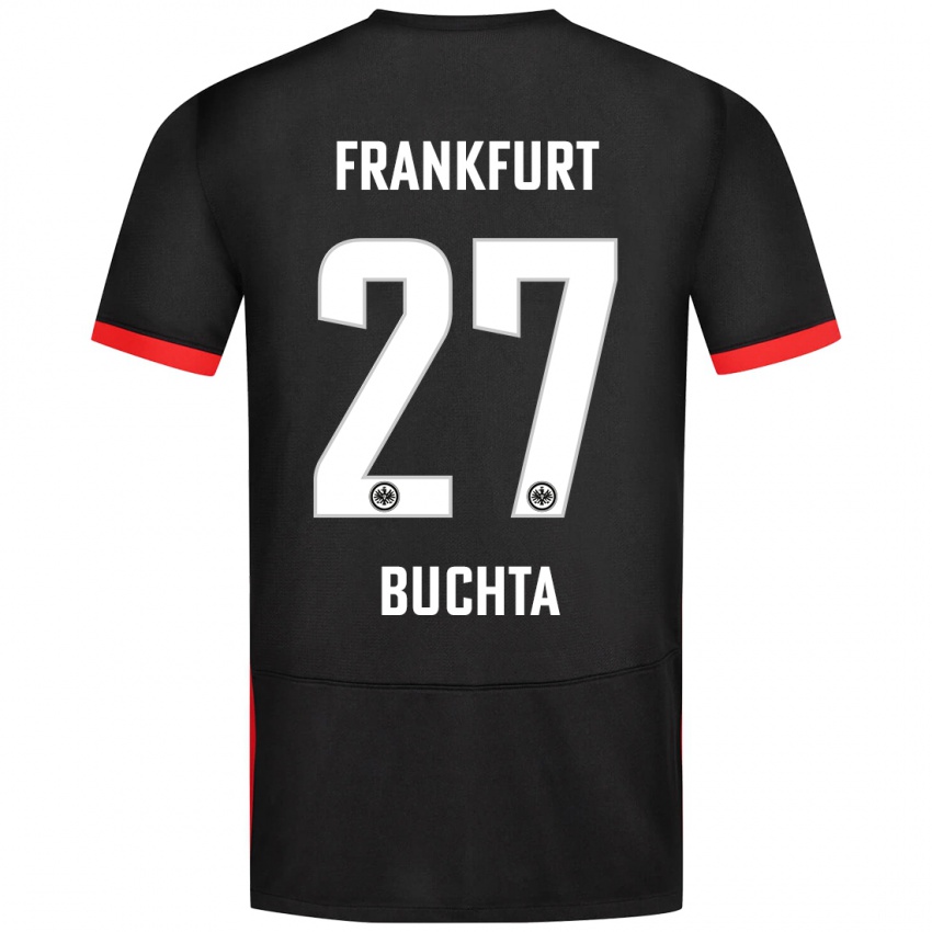 Kinder Philip Buchta #27 Schwarz Auswärtstrikot Trikot 2024/25 T-Shirt