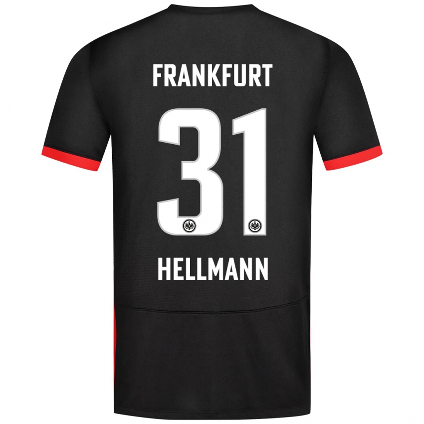 Kinder Melvin Hellmann #31 Schwarz Auswärtstrikot Trikot 2024/25 T-Shirt