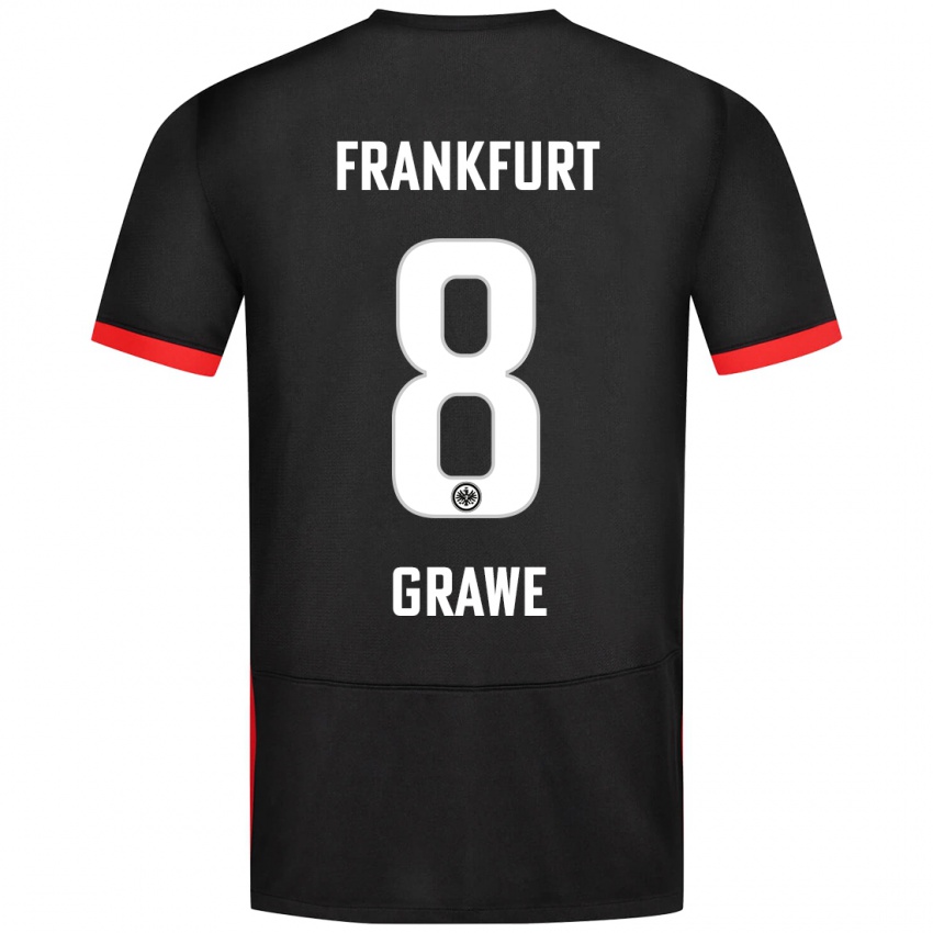 Kinder Lisanne Gräwe #8 Schwarz Auswärtstrikot Trikot 2024/25 T-Shirt