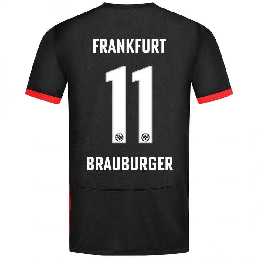 Kinder Maximilian Brauburger #11 Schwarz Auswärtstrikot Trikot 2024/25 T-Shirt