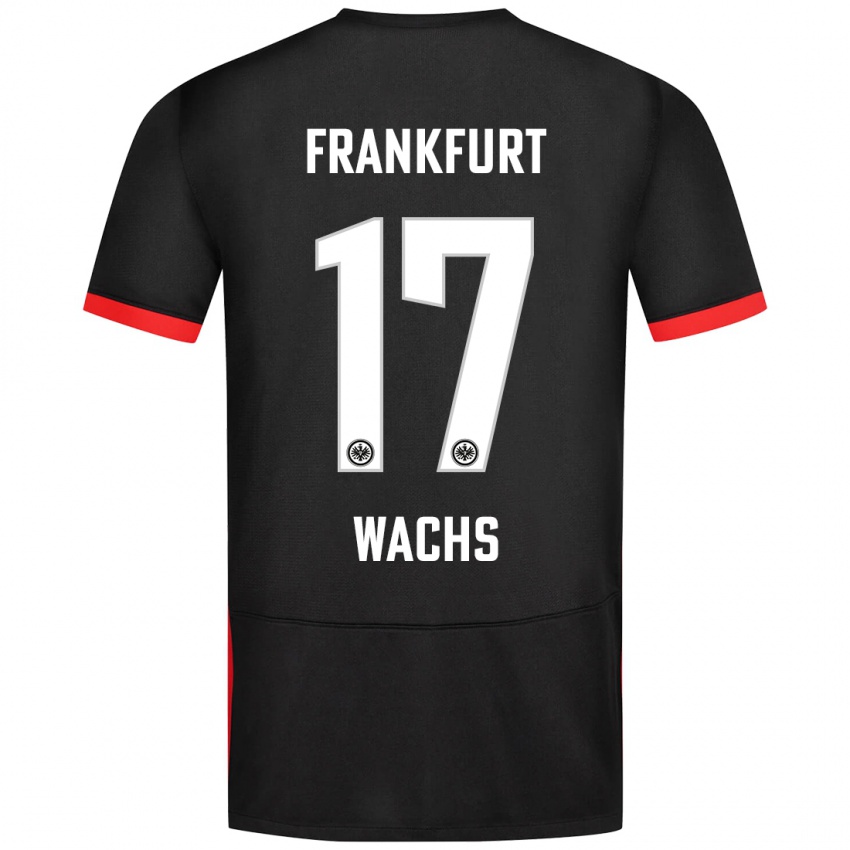 Kinder Marc Wachs #17 Schwarz Auswärtstrikot Trikot 2024/25 T-Shirt