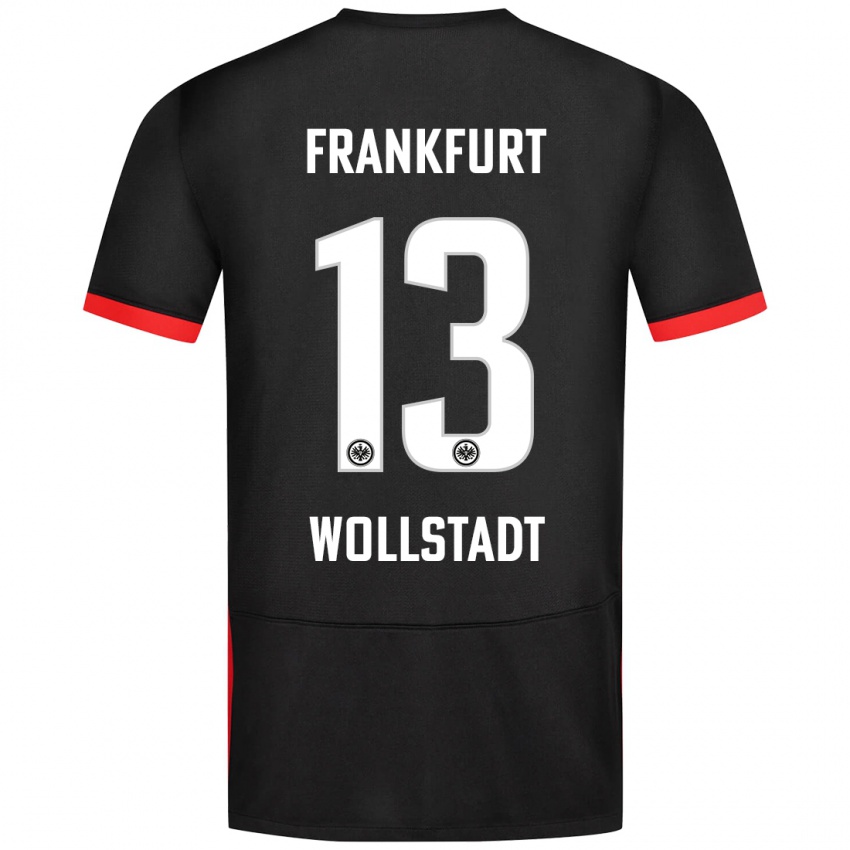 Kinder Fabio Wollstadt #13 Schwarz Auswärtstrikot Trikot 2024/25 T-Shirt