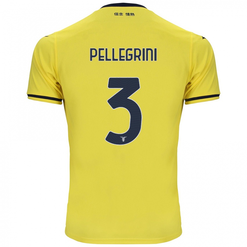 Kinder Luca Pellegrini #3 Gelb Auswärtstrikot Trikot 2024/25 T-Shirt